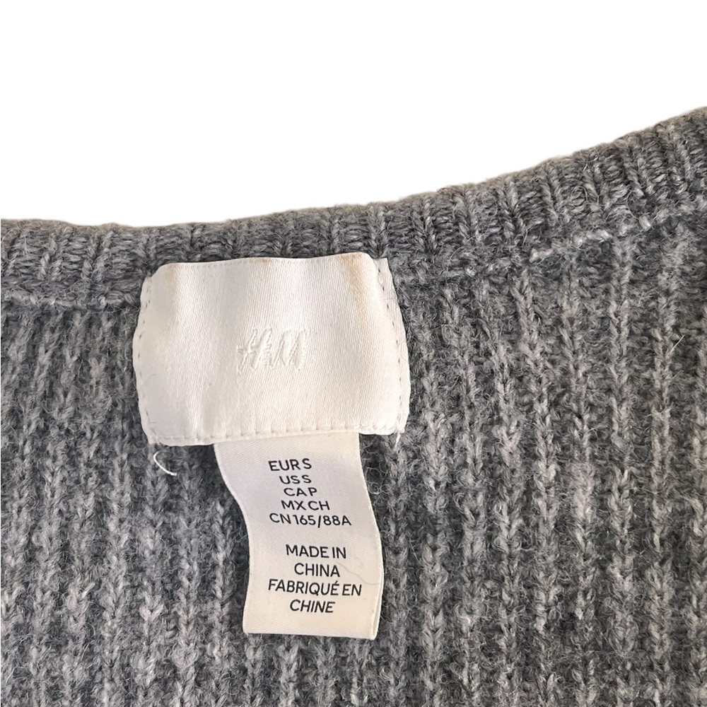 H&M | Gray balloon sleeve square neck knit sweater - Picture 5 of 10